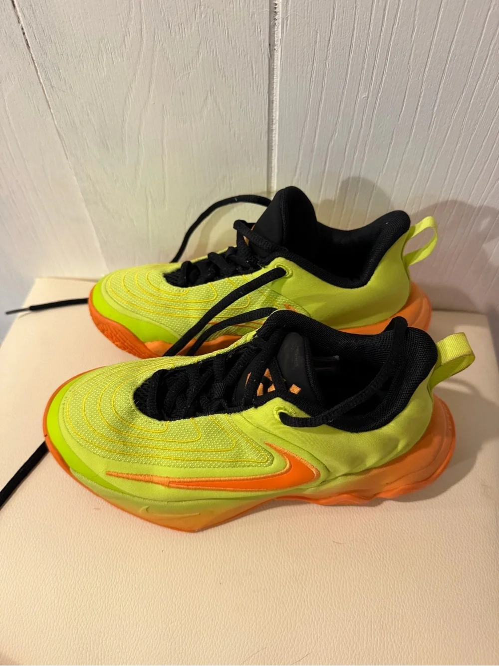 Neon Yellow & Orange Kids Athletic Sneakers - Lightweight Comfort